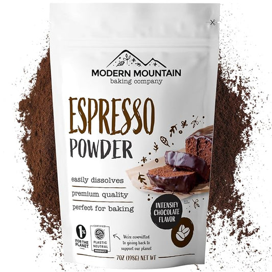 Espresso Powder for Baking - Achieve Rich Chocolate Flavor - Great for Baking - All-Natural - Fine Powder - Easily Dissolves - Gluten Free - Non-GMO - Convenient Resealable Pouch (7oz)