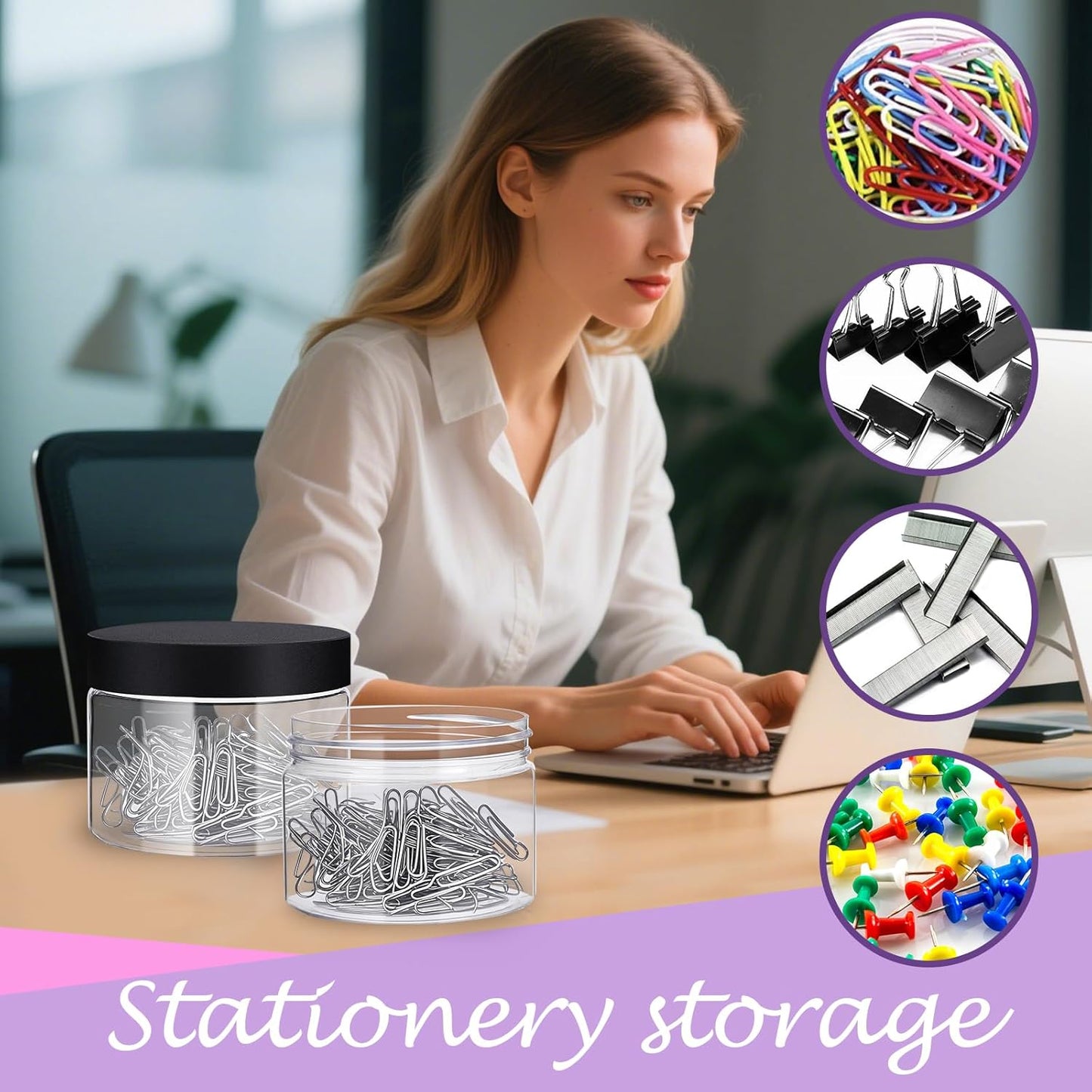 72 PCS 4 OZ Plastic Jars with Screw On Lids,Labels Refillable Empty Round Slime Cosmetics Containers for Storing Dry Food, Honey Jam, Cream, Butter, Lotion, black