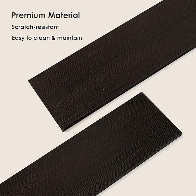 DINZI LVJ Long Wall Shelves, 55.1" Large Floating Shelves Set of 2, Wide Display Shelf Wall Mounted with Brackets, Easy Hanging for Living Room, Toilet, Office, Bedroom, Espresso