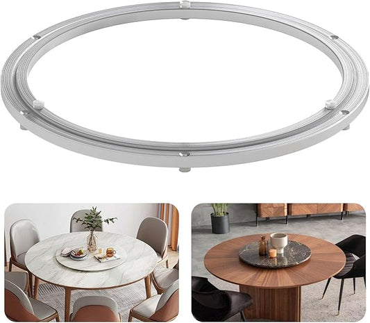 Pisman Aluminium Alloy Turntable Bearing, Heavy Duty Lazy Susan Rotating Bearing Turntable,Smooth Swivel Plate Hardware for Round Dining Table,DIY. Silent Rotating Base Only.(18inch)
