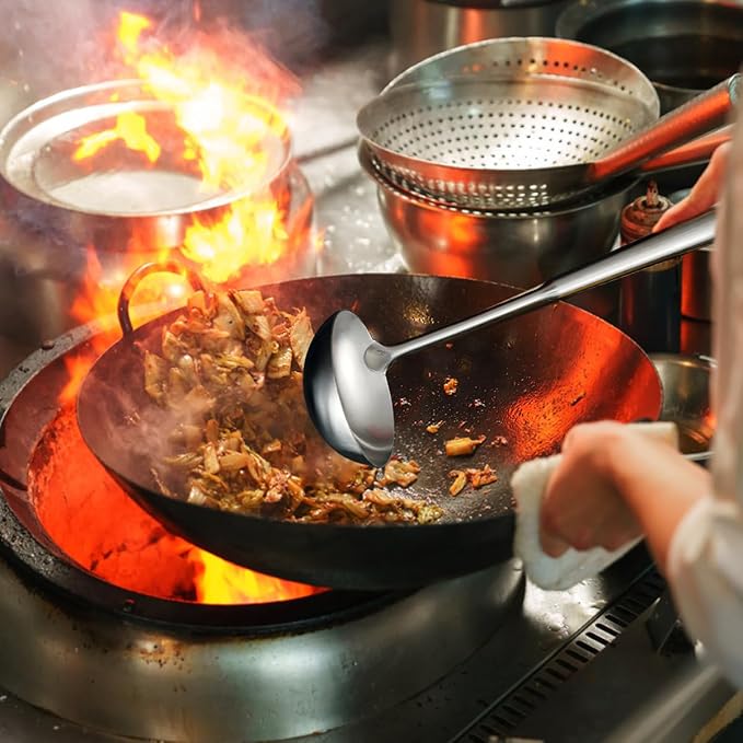 Stainless Steel Soup Ladle – Extra-Deep Large-Capacity Ladle with Long Hollow Handle, Dishwasher Safe, Easy to Clean – Ideal for Soup, Stew, Broth & Sauce