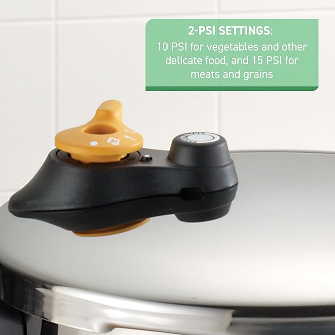 T-fal Ultimate Stainless Steel Pressure Cooker 6.3 Quart, Induction Compatible, Secure Locking Lid, Safe & Easy to Use, Cookware, Pots and Pans, Kitchen, Dishwasher Safe, Silver