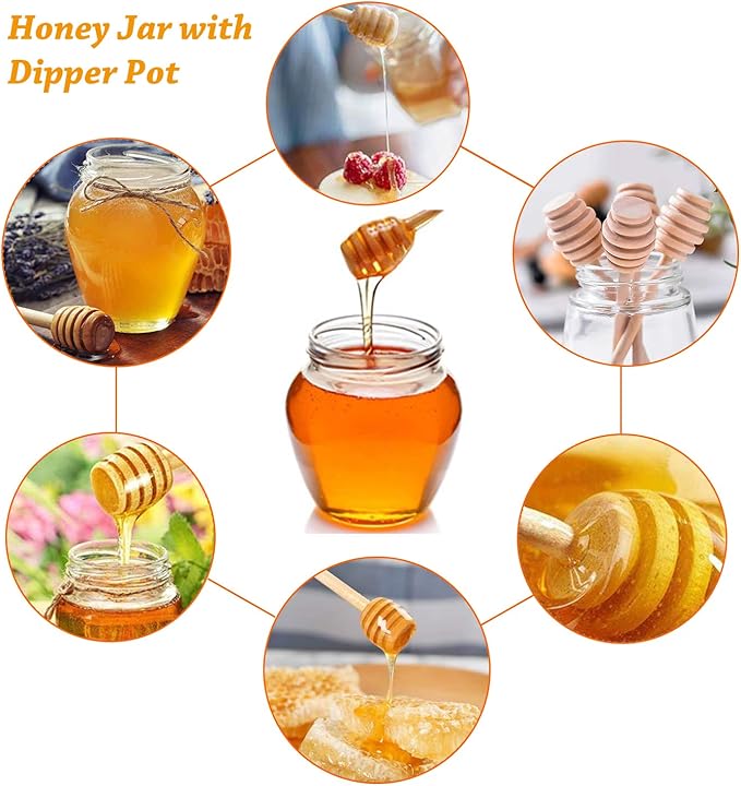 Premium 50-Pack 3 Inch Mini Wooden Honey Dipper Stick, Individually Wrapped,Pefect for Wedding Shower Party Favors Honey Jar spoon or Honey Wands mini