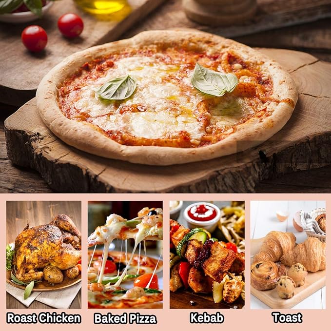 Onlyfire Heavy Duty Ceramic Pizza Grilling Stone, 15" Round Baking Stone for Best Crispy Crust Pizza, Perfect for Oven, BBQ and Grill, Thermal Shock Resistant