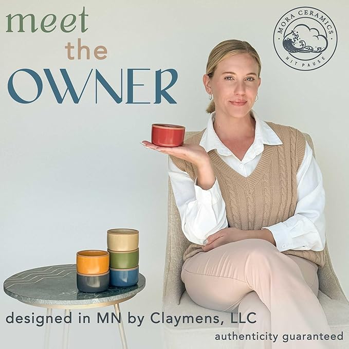 Mora Ceramic Ramekins - 6oz, Set of 6 - Small Oven Safe Baking Dishes/Cups - For Personal Pudding, Creme Brulee, Souffle, Serving Dip, Custard, Ice Cream - Single Mini Bowls - Artisan Colors