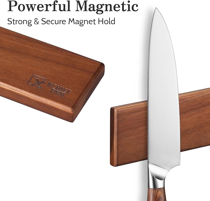 Kitchen Knife Set with Magnetic Holder, 4 Pieces Japanese High Carbon Stainless Steel Chef Cooking Knife Set, Ultra Sharp Professional Chef Santoku Utility Knives (Silver)