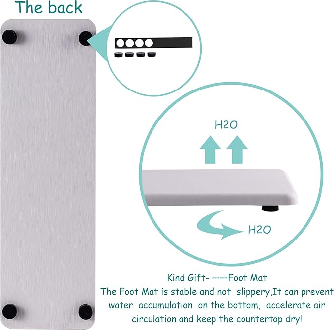 2 Pcs Water Absorbing Stone Trays, Kitchen/Bathroom Sink Soap Dish, Diatomite Tray Used for Hand Soap & Cosmetic Bottles in The Modern Home, 3.2" W x 10.2" L, White