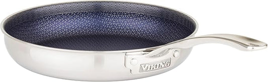 Viking 3-Ply Non Stick Frying Pan, 10 Inch Hybrid Plus Stainless Steel Kitchen Cookware, Silver
