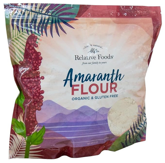 Relative Foods Organic Amaranth Flour – Gluten-Free, High Protein Organic Millet Flour – Amaranth Powder Ideal for Baking, Thickening, Flatbreads & More – 5lb Bag