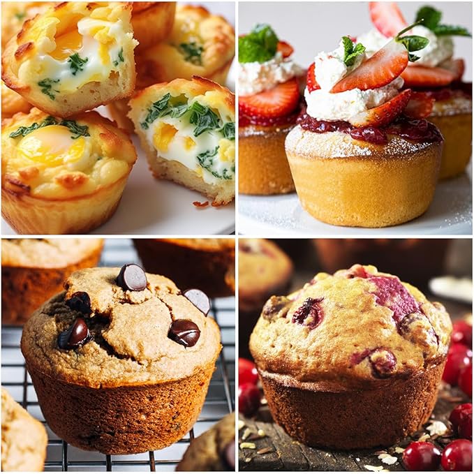 FUNBAKY Jumbo Muffin Pan Silicone with Metal Frame, 3.5 Inch Large Silicone Muffin Pan 1 Pack Confetti