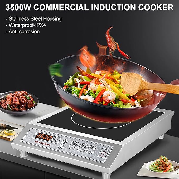 Commercial Induction Cooktop Induction Burner Lower Power Even Heating Hot Plate 3500W /220V