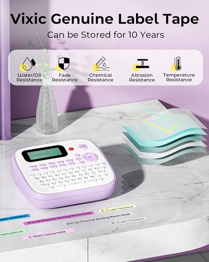 Label Maker Machine with Tapes, D210S Portable Label Maker, Label Machine with USB-C to Stay Powered, Labeler Features Chain Print to Reduce Label Wastes for Home Kids Items Office Organization
