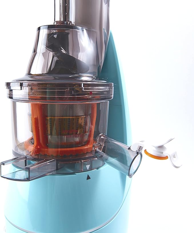 Cold Press Slow Masticating Juicer, Ultra-Quiet 240W Motor, Maximized Juice Yield, Included Frozen Dessert Strainer, Drip-Free Cap - Teal