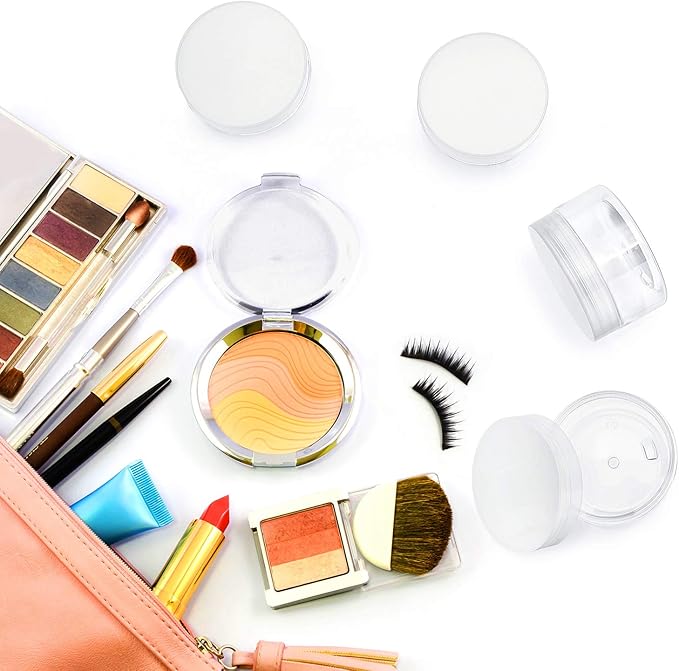 SATINIOR 6 Pack 4 oz Plastic Jars Containers with Lids Wide-mouth Refillable Leakproof Reusable Round Empty Jars for Travel Cosmetic Dry Food Spice Candy Cookie Home Kitchen Organizing (Clear)