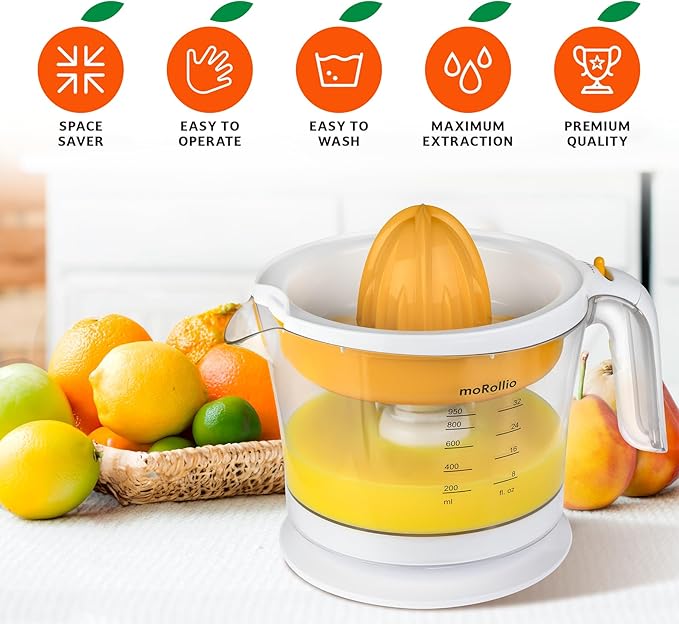 Citrus Juicer, Orange Juicer | Electric Citrus Juice Squeezer with Adjustable Pulp Control, 32oz | for Oranges, Grapefruits, Lemons and Limes
