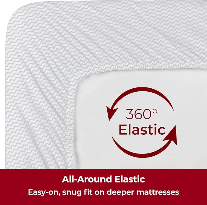 Mellanni Extra Deep Twin Sheets - 3 PC Iconic Collection Bedding - Hotel Luxury, Ultra Soft, Cooling Bed Sheets - Wrinkle, Fade, Stain Resistant (Twin, Chevron Gray)