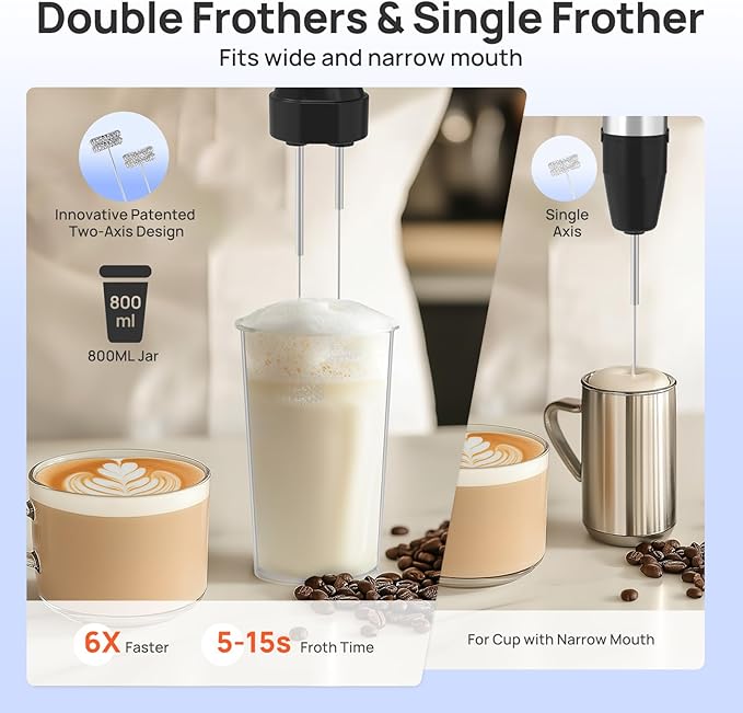 Consciot 10-in-1 Immersion Blender Handheld Max 1100W with Entire Stainless Steel Blender Shaft, Trigger Speed Control, 800ml Beaker, 600ml Chopper, Beaters, Frothers, Hooks, Masher, Whisk & 600ml Cup