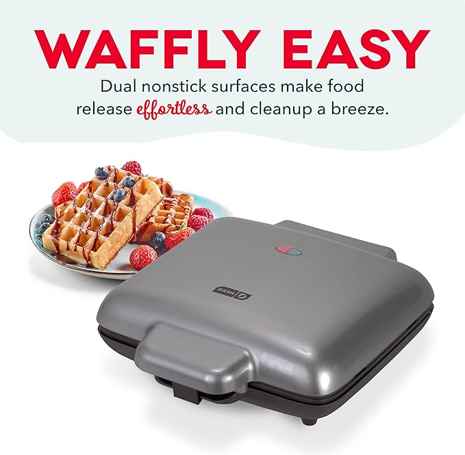 DASH Multi Mini Waffle Maker - Four 4” Waffle Molds, Nonstick Waffle Iron with Quick Heat-Up, Nonstick Surface - Perfect Mini Waffle Maker for Kids and Families, Just Add Batter