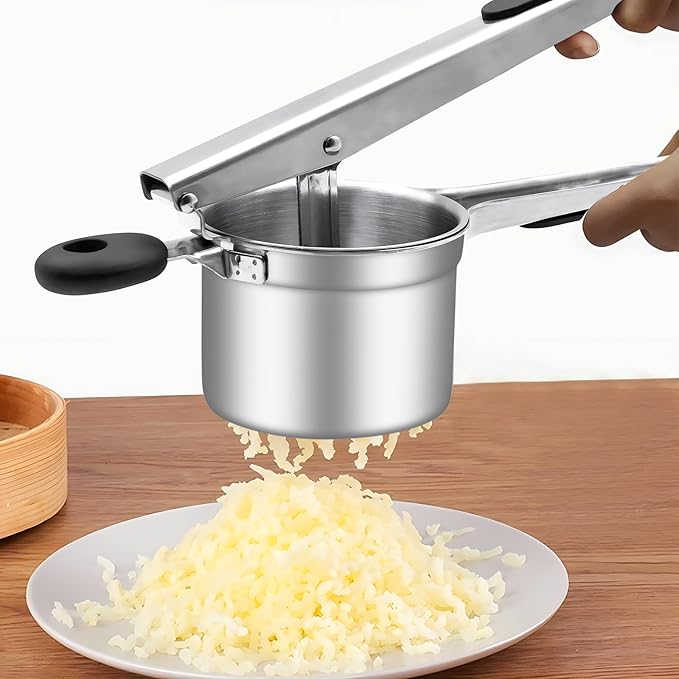 Potato Ricer with 3 Interchangeable Discs, Large 15oz Heavy Duty Potato Ricer Stainless Steel Make Potato Masher and Ricer Kitchen Tool Ricer For Mashed Potatoes