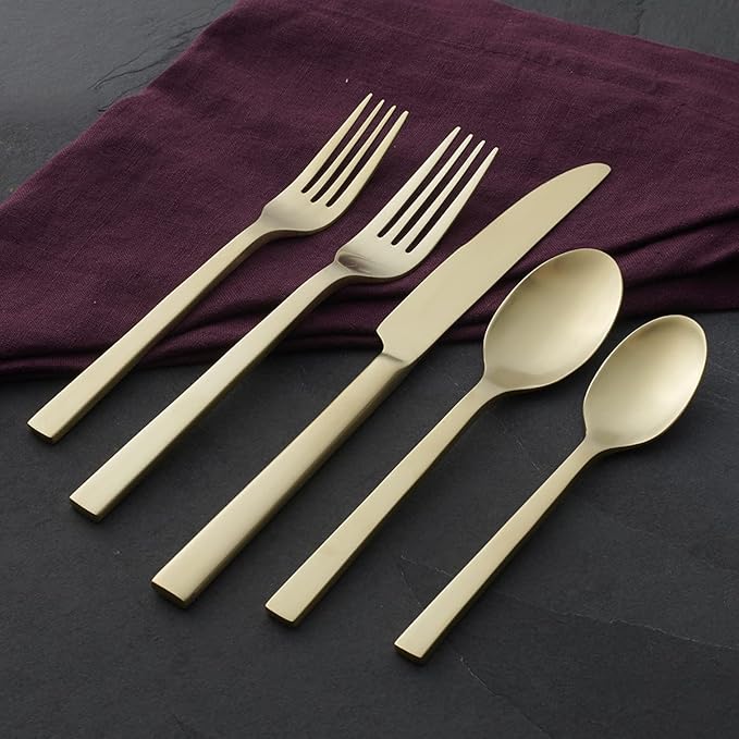 Oneida Chef's Table Champagne 20 Piece Everyday Flatware Set, Service for 4, 18/0 Stainless Steel, Silverware Set
