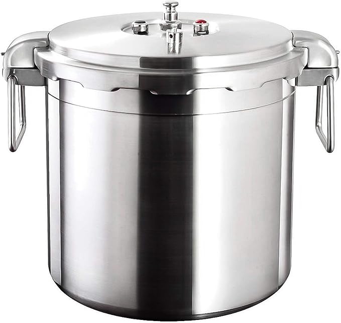 Buffalo 32 Quart Stainless Steel Pressure Cooker Large Canning Pot with Lid for Commercial Use - Easy to Clean Stove Top Pressure Canner, Can Cooker - Safety Goods Certificate QP430