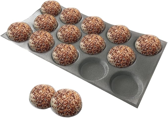 Bluedrop Silicone Hamburger Bread Forms Perforated Silicone Bakery Molds Tartlets Pita Moulds Sheets Food Grade for Industrial Large Size