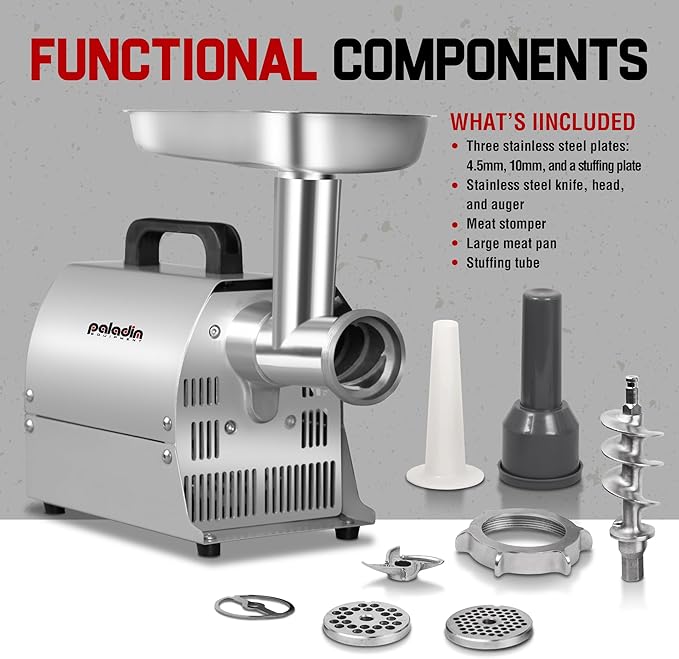 Electric Meat Grinder Machine, #8 Meat Grinders for Home Use, 0.4HP 260lbs/H Stainless Steel ETL Approved Heavy Duty Meat Mincer with Sausage Sufffer Tube