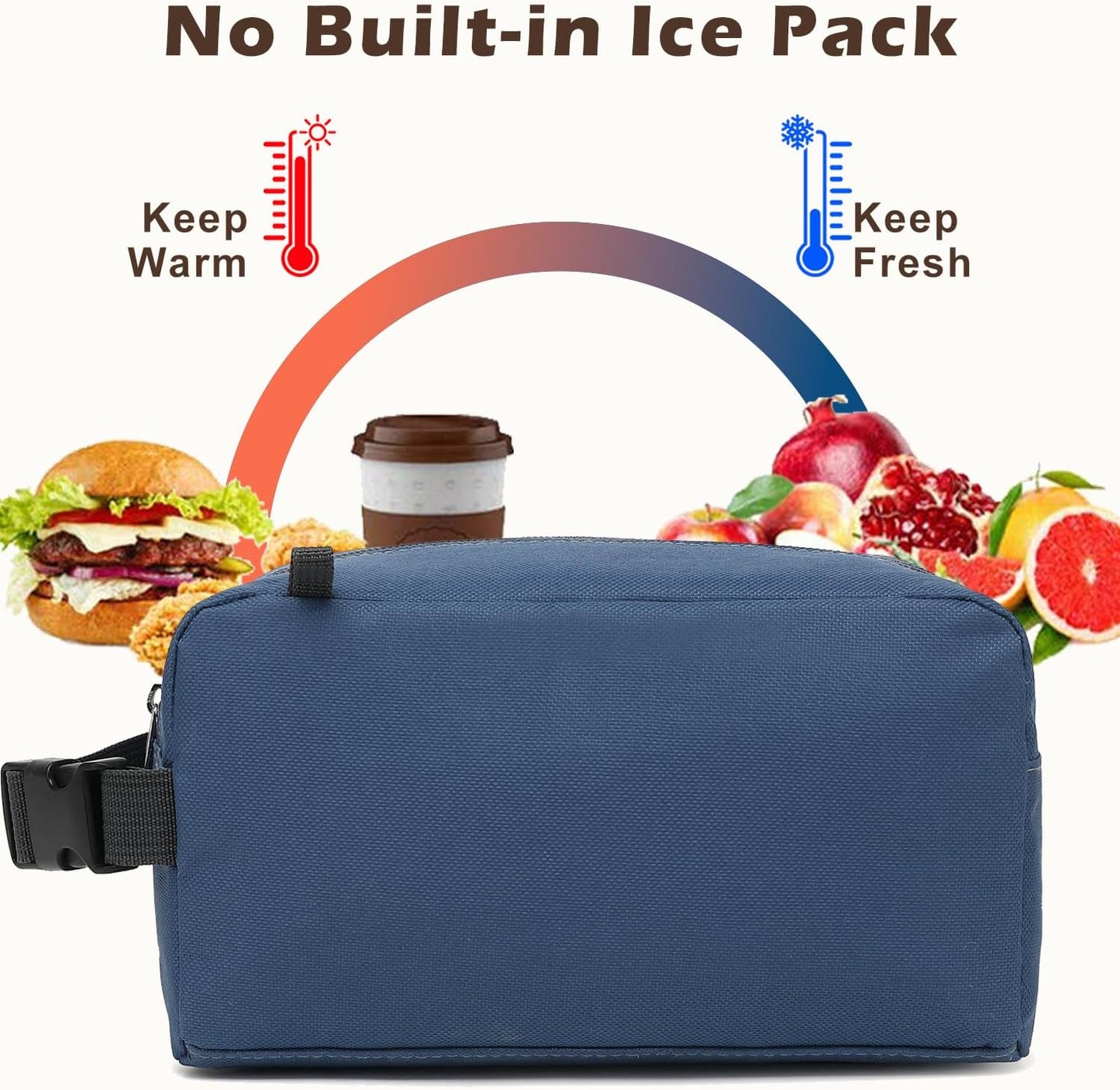 FlowFly Small Insulated Lunch box Portable Soft Bag Mini Cooler Thermal Meal Tote Kit with Buckle for Work, CyanWithBuckle