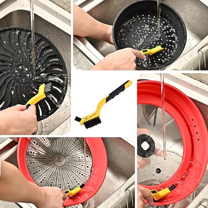 Microwave Splatter Silicone Cover Collapsible, Vented Multifunction Splash Lid with Glass Dish Bowl Plate for Food Cooking Bacon Maker, Dishwasher Safe BPA-Free 10.5 inch Cookware Set with Gloves