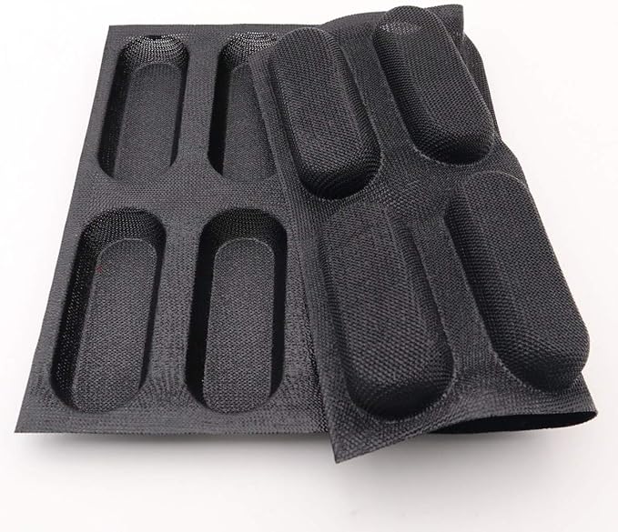 Bluedrop Silicone Hot Dog Bread Forms Mini Baby Sandwich Baking Molds Food grade Perforated Eclair Sheets for Home Oven
