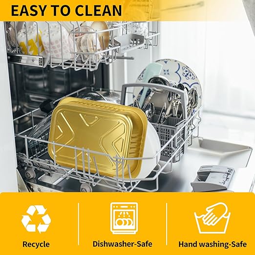 20 Pack 11"×8" Aluminum Pans with Lids Heavy Duty 5 LB Capacity Foil Food Containers with Lid, Disposable Tin Foil Pans with Lids for Baking, Meal Prep, Freezer, Heating and Takeout