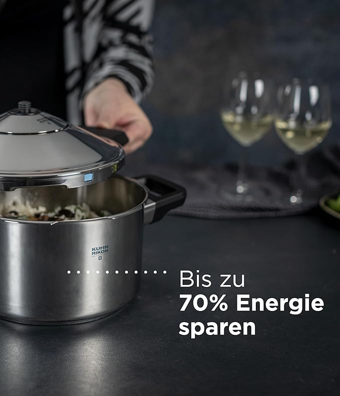 Kuhn Rikon Duromatic Stainless-Steel Saucepan Pressure Cooker - 3.7-Qt