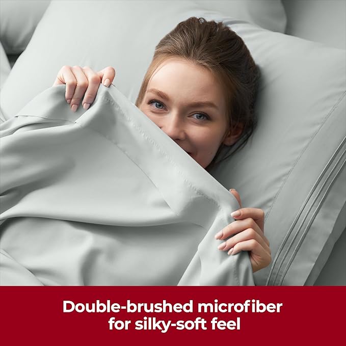 Mellanni Extra Deep Twin XL Sheets - 3 PC Iconic Collection Bedding - Hotel Luxury, Ultra Soft, Cooling Bed Sheets - Wrinkle, Fade, Stain Resistant (Twin Extra Long, Spa Mint)