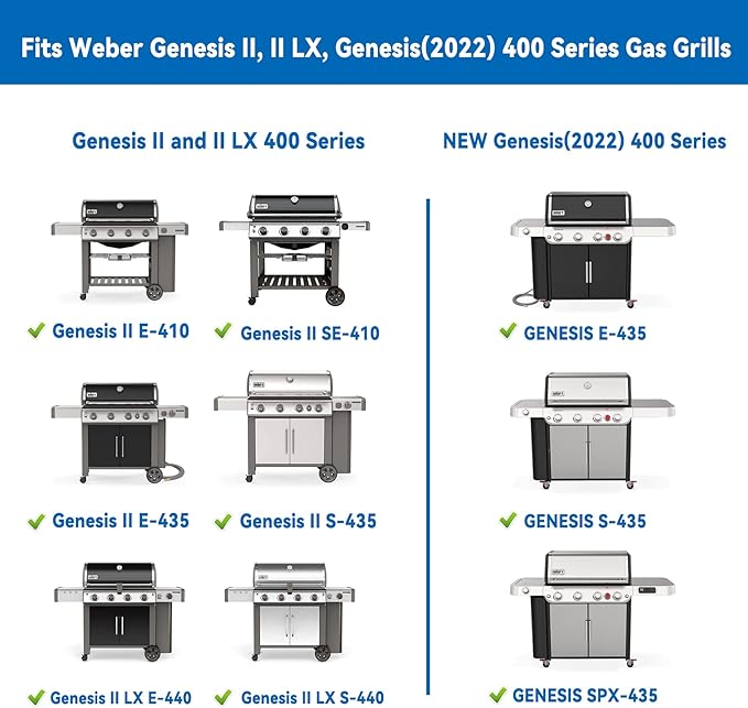 Stanbroil Cast Iron Cooking Grate for Weber Genesis II and Genesis II LX 400 Series Gas Grills - Grill Grid Grate for Genesis 2022 Genesis E-435, Genesis S-435, Genesis SPX-435, Set of 3