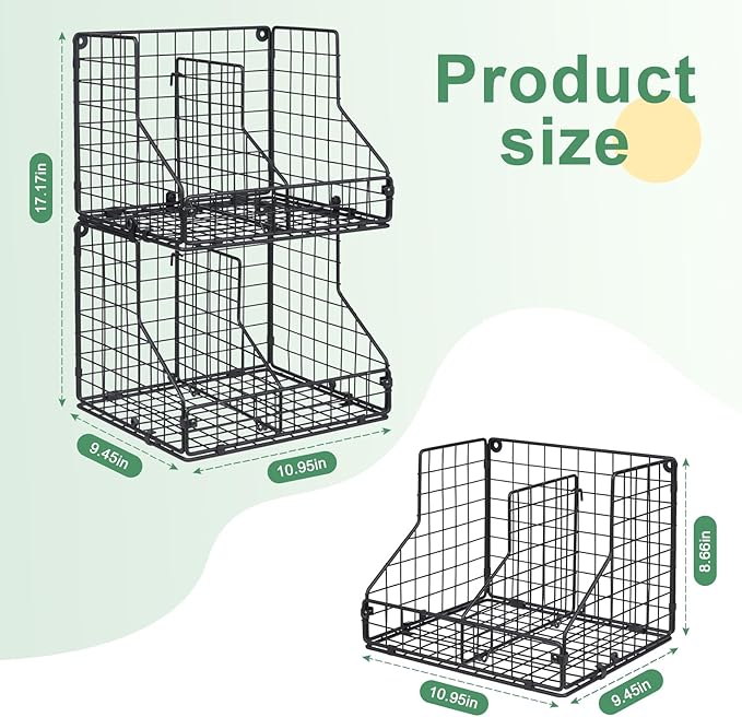 4 Pack Stackable Can Organizer for Pantry with Adjustable Dividers, Soda Can Organizer, Can Storage Dispenser Holds up to 56 Cans, Metal Wire Baskets Can Holder for Kitchen Cabinet Pantry