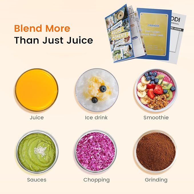 CRANDDI Smart Commercial Blender Digital Touch Screen with Removable Cover, 80oz Capacity, 3 Pre-Set Program with Smoothie, Juice, Cleaning and More, 1500W, 120V, K85TS (Grey)