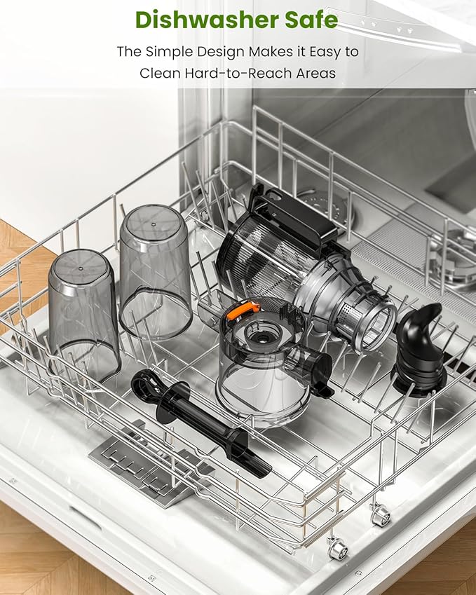 LINKChef Cold Press Juicer Machines for Vegetables and Fruits, 4.35" Wide Chute Masticating Juicer with Pulp Separator, Easy to Clean, BPA-Free, Compact Electric Slow Juice Extractor for Whole Fruit