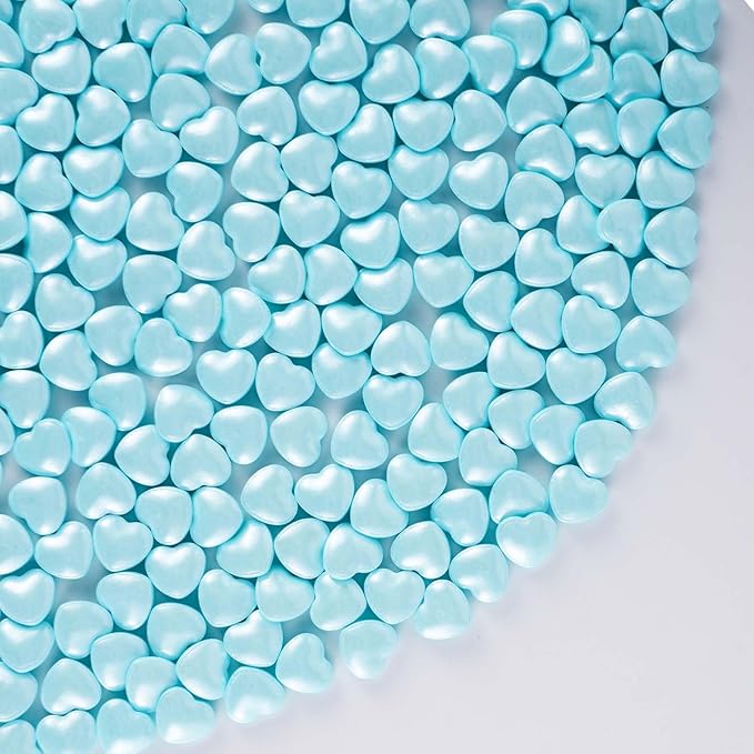 Kasvan Blue Heart Shapes Sprinkles - Edible Candy Pearls 130g/4.58 Oz, Mix Size, Baking Cake Decorations, Ice Cream Toppings and Cookie Decorating, Wedding Party Chirstmas Supplies (Blue)
