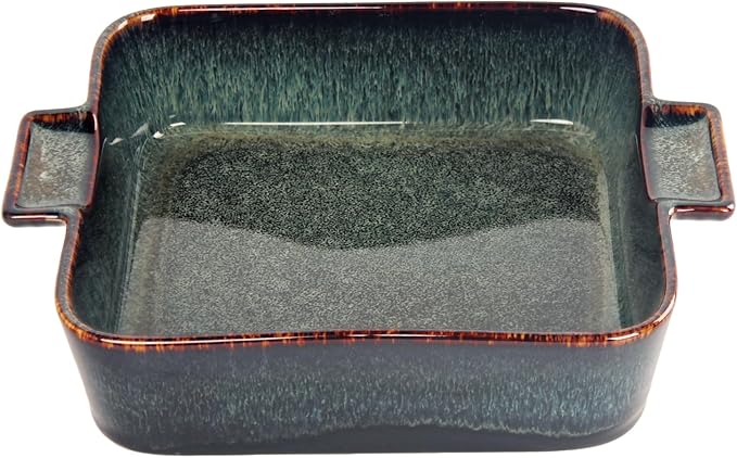 Ceramic Casserole Baking Dish, 2 Quarts Baking Dish for Oven, Lasagna Pans, Oven Safe Durable Bakeware for Kitchen Home Decor, Banquet and Dinner, Square 1 pieces, 9.5 x9.5 Inch