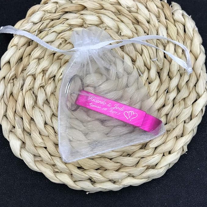 50pcs Personalized Bottle Opener With Text/Logo/Photo, Custom Keychain For Christmas, Wedding Favor, Event Party Favors (50 Pcs + Bag)