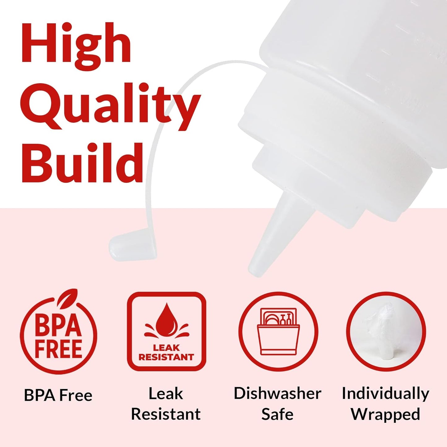 Reli. Plastic Squeeze Bottles, 24 oz. | 10 Pack | Condiment Squeeze Bottles for Sauces | Clear w/Tethered Caps | 24 Ounce Hot Sauce, Ketchup | Condiments, Olive Oil, Liquids