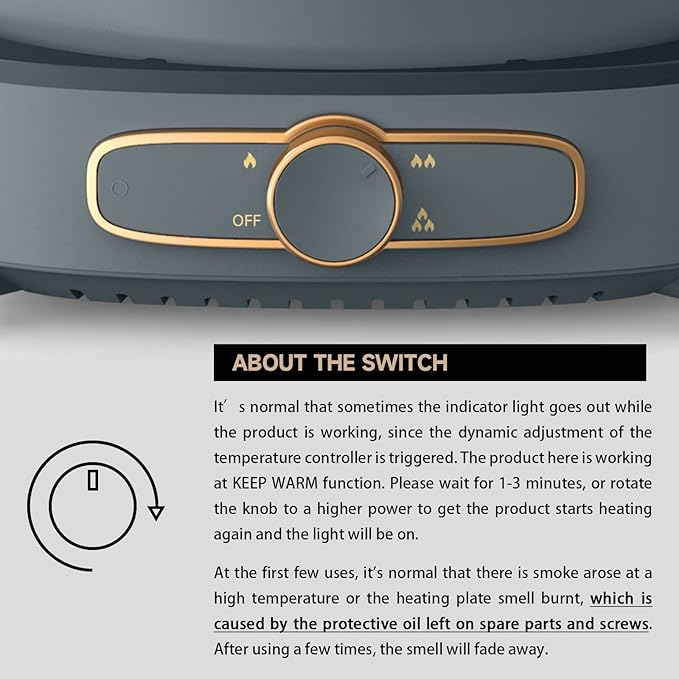 Dezin Electric Shabu Shabu Pot with Removable Pot, 5L Non-Stick Hot Pot Electric with Multi-Power Control, 3.7" Depth Electric Pot with Tempered Glass Lid for Party, Family and Friend Gathering