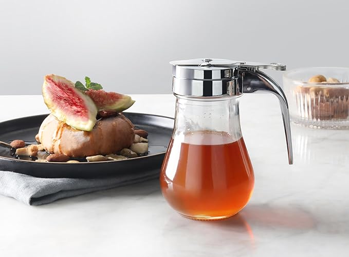 New Star Foodservice 22469 Syrup Dispenser with Chrome Plated Zinc Alloy Top, 6-Ounce, Set of 12
