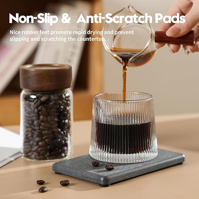 3PCS Water Absorbing Soap Dish Sponge Holder, Diatomite Stone Drying Tray Mat Sink Caddy for Kitchen Counter & Bathroom, Small Stone Bath Mat Faucet Accessories Organizer Protector,Dark Gray,9"x 3.5"