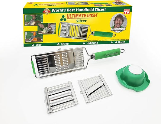 Slicer – Amazing Veggie Slicer for Effortless Kitchen Prep Made Simple! – Use it as a Food Shredder, & Grater - Multifunctional with Non-Slip Handle & Base