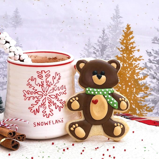 Teddy Bear Cookie Cutter Set – Sharp & Stainless Steel Cooking Utensils – A Fun Fit for Sandwiches, Pancakes & Fruits – Dishwasher-Safe 3-Piece Bakery Supplies by Sweet Cookie Crumbs (Large Sizes)