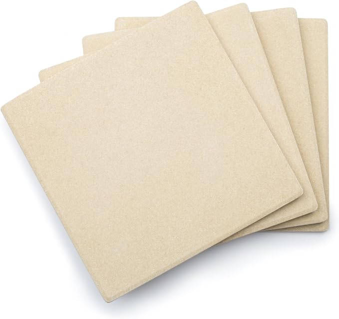 Outset 76176 Pizza Grill Stone Tiles, Light Brown, Medium, Set of 4