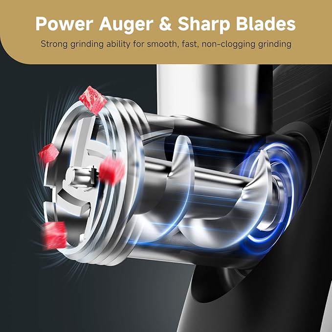 AAOBOSI Meat Grinder, 4-In-1 Meat Grinder Electric [2800W Max] with 3 Slice, Shred Blades,2 Blades,3 Plates,Sausage Stuffer,Kubbe Kit, for Home Kitchen Use, Stainless Steel