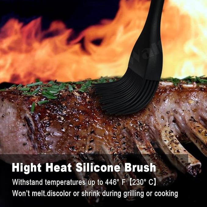 WALFOS Extra Large Silicone Basting Pastry Brush, 2.5 inch Wide Bristle Butter Oil Brush, Prefect for BBQ Grill Baking Kitchen Cooking-Pieces Design, BPA Free and Dishwasher safe