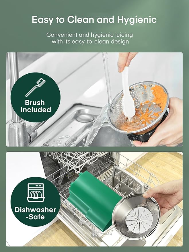 Juicer Machines, Juilist 3" Wide Mouth Juicer Extractor, for Vegetable and Fruit with 3-Speed Setting, 400W Motor, Easy to Clean, Green